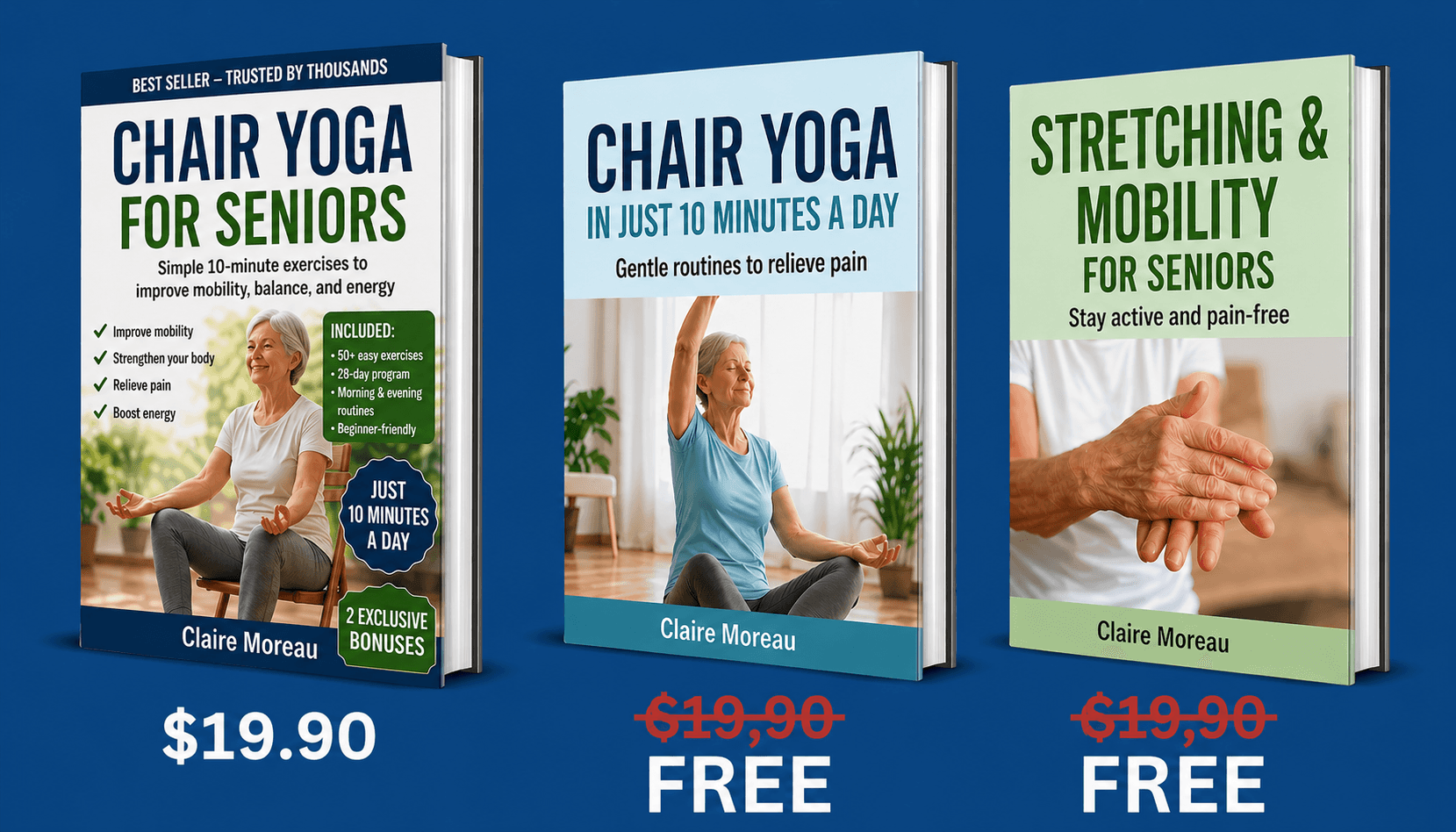 Overview of the 3-Book Chair Yoga for Seniors Bundle