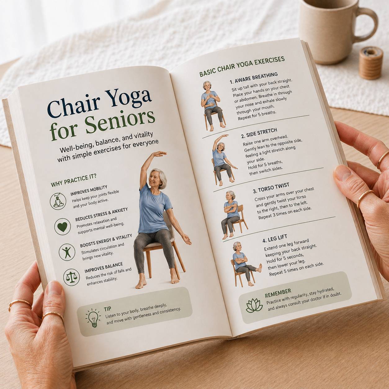 Preview of the Chair Yoga for Seniors pages