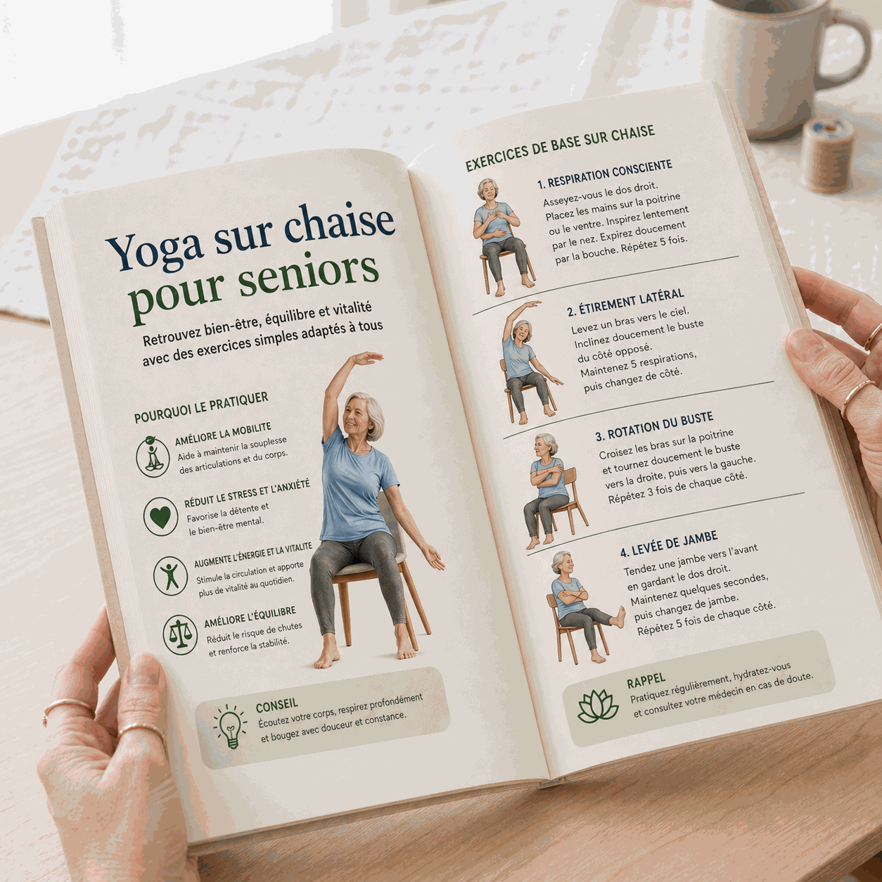 Aperçu des pages du livre Chair Yoga pour Seniors